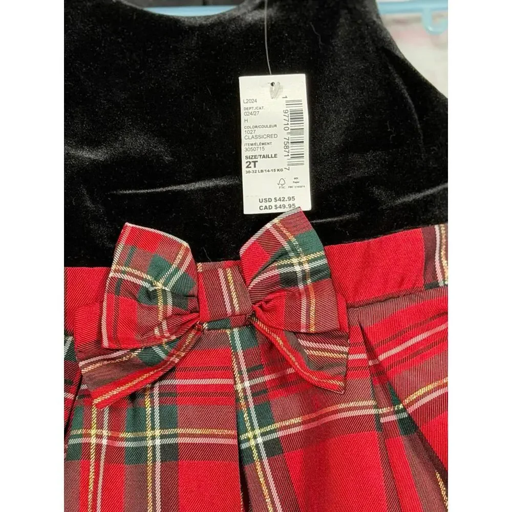 The Children's Place 2T Plaid Holiday Dress NWT